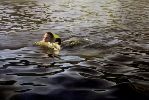 "Man in water" (Hombre en el agua). La artista está  
teniendo bastante demanda, actualmente con una exposición en el Museo de
  la Academia Nacional de Nueva York